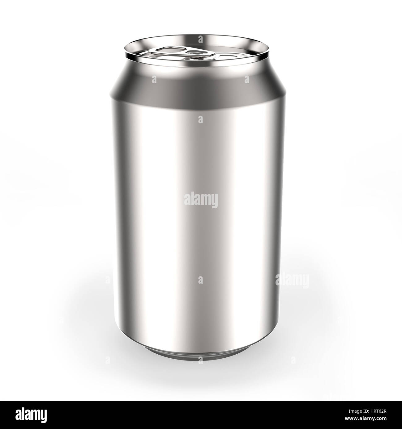 Aluminum beverage can on white background 3D rendering Stock Photo