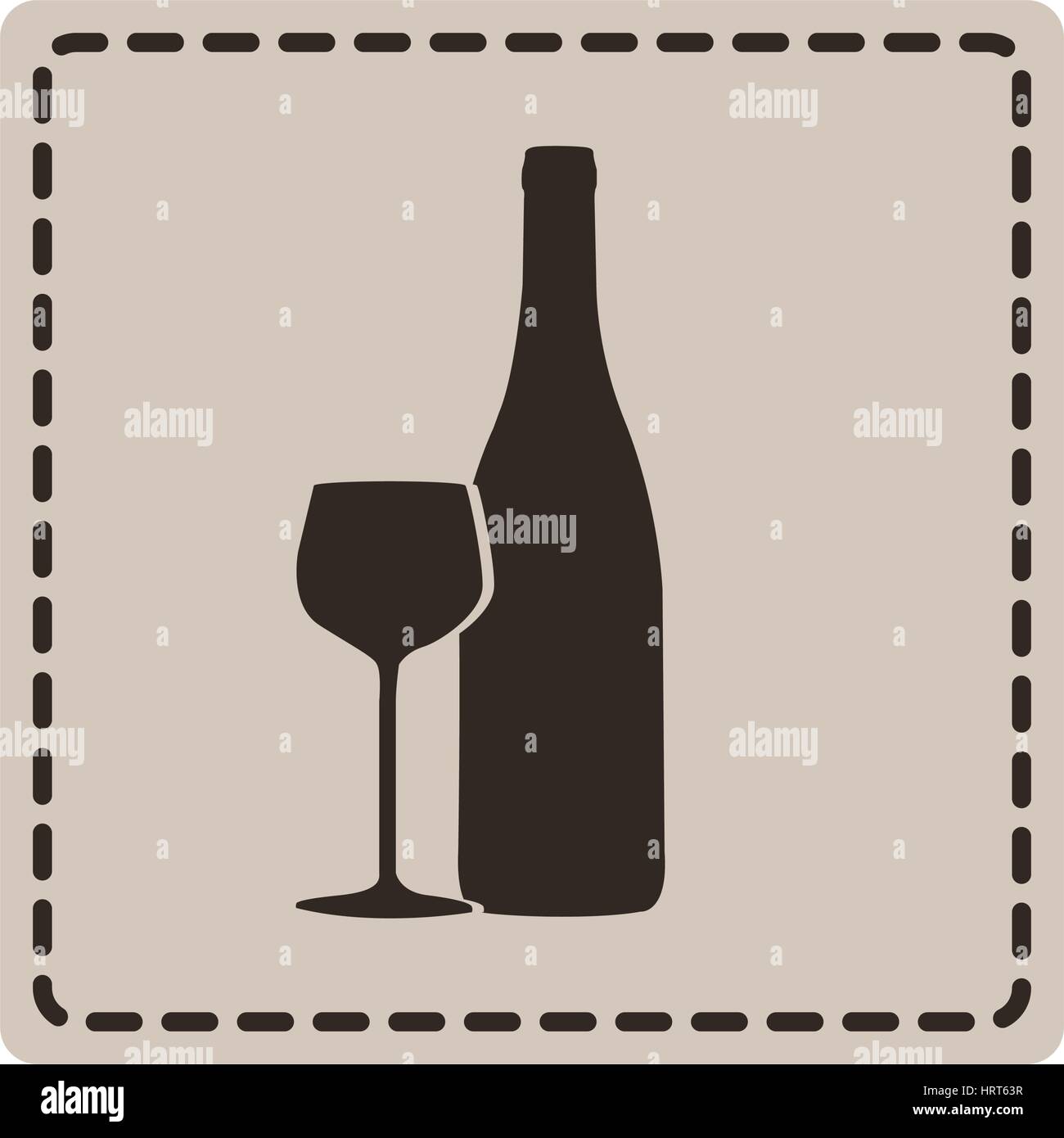 emblem wine bottle with glass icon Stock Vector Image & Art - Alamy