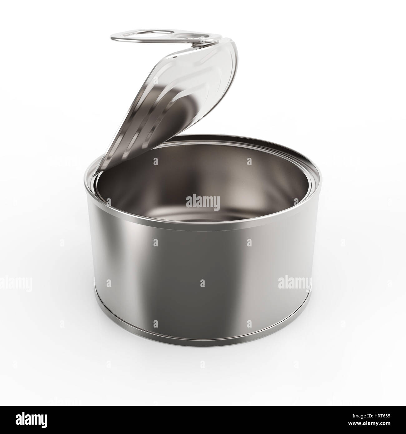 Download Open Round Metal Tin Can On White Background 3d Rendering Stock Photo Alamy PSD Mockup Templates