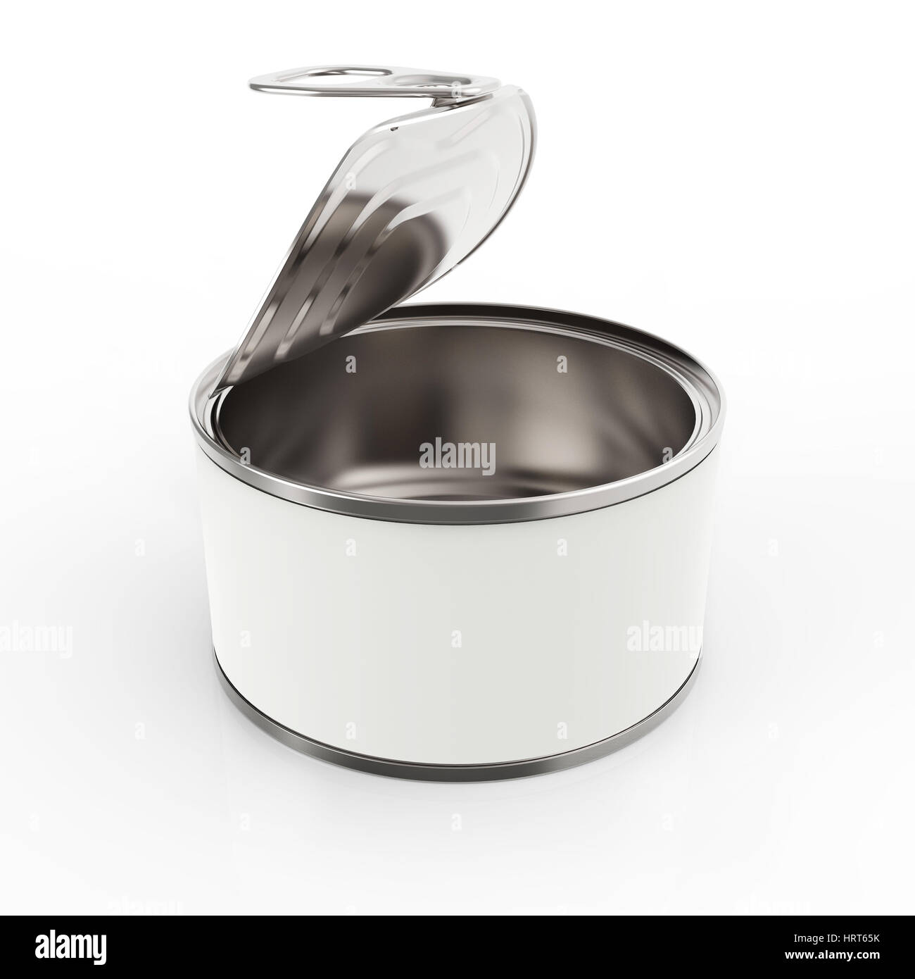 Download Open Round Metal Tin Can With Label On White Background 3d Rendering Stock Photo Alamy Yellowimages Mockups
