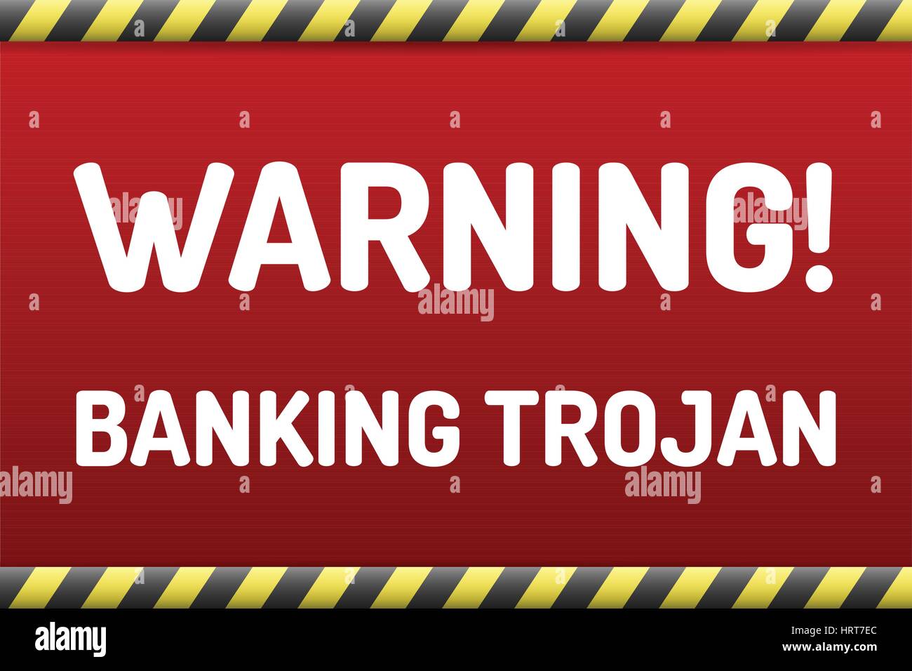 Banking Trojan - Warning sign - bank account hacking, email viruses and fraud concept Stock Vector