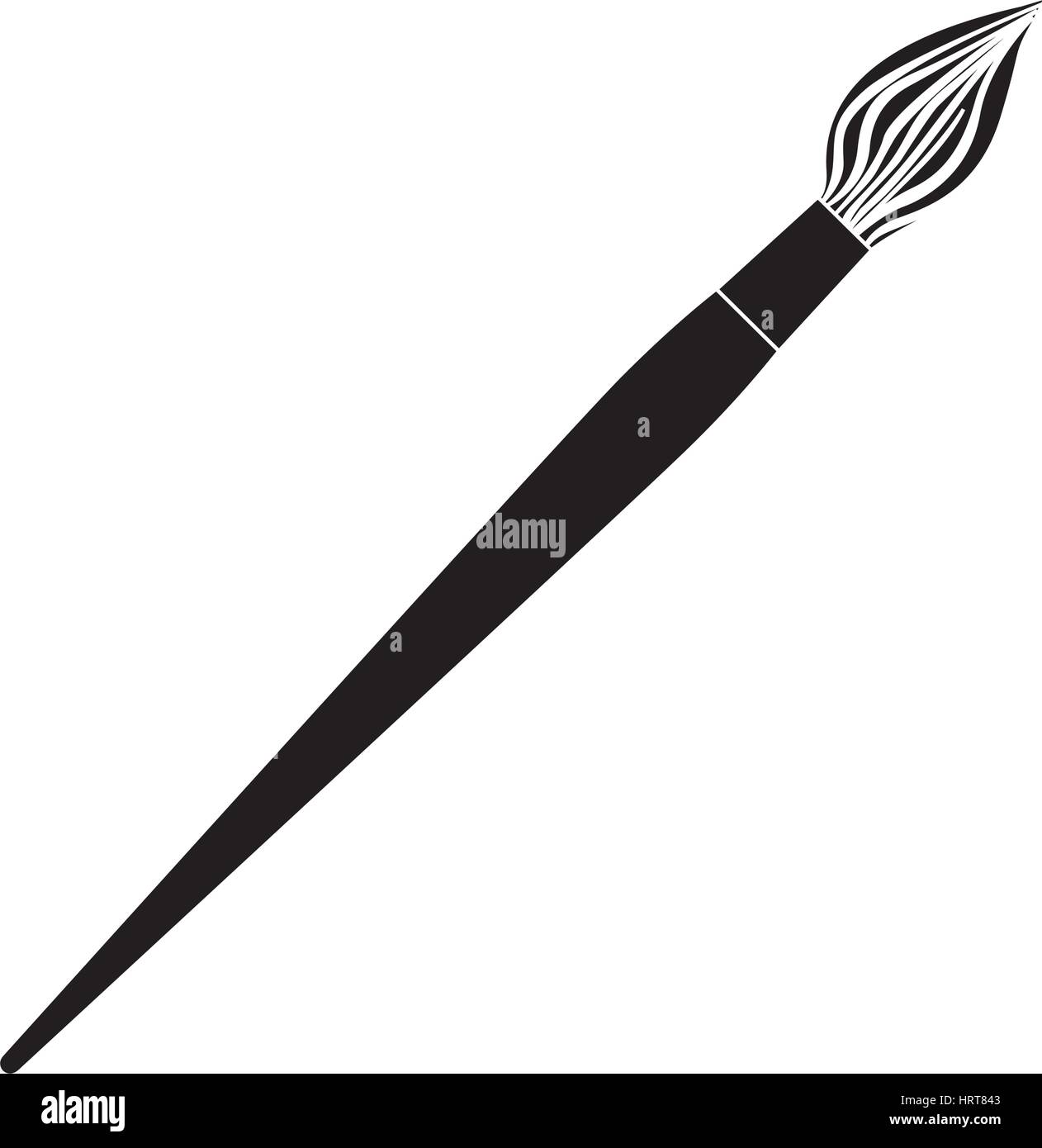 black contour paint brush icon Stock Vector Image & Art - Alamy