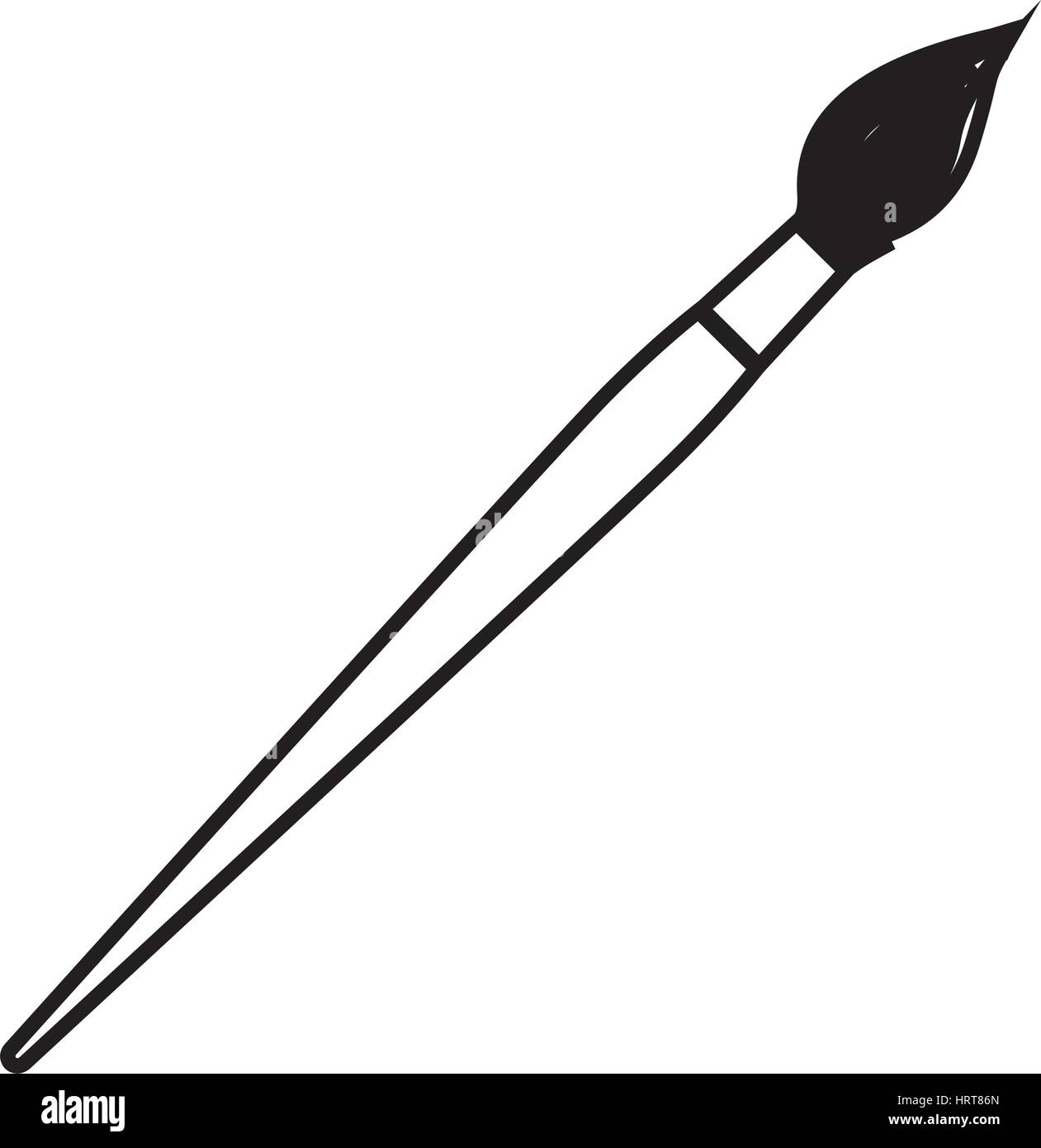 white contour paint brush icon Stock Vector Image & Art - Alamy
