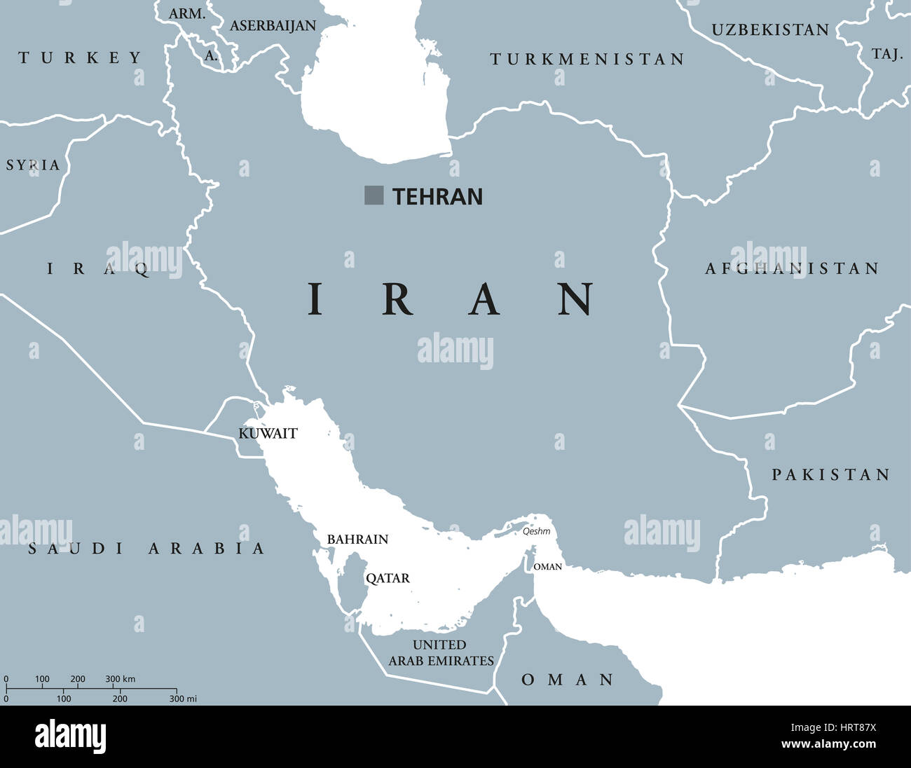 Iran Political Map Capital Tehran High Resolution Stock Photography And
