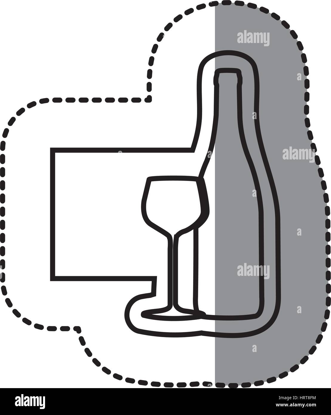 figure emblem wine bottle with glass icon Stock Vector Image & Art - Alamy