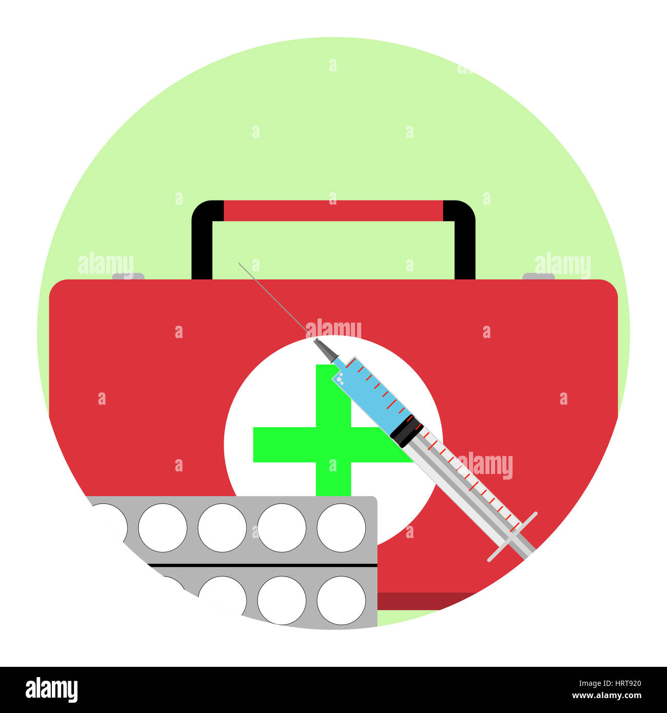 Health care app icon. Medicine treatment emblem, vector illustration Stock Photo