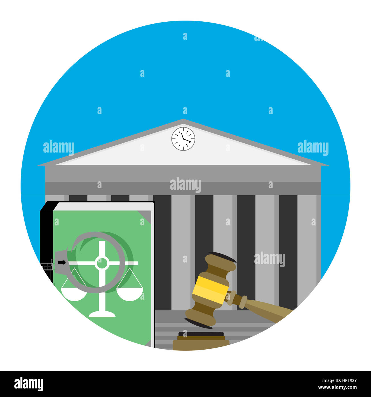 Legal punishment icon vector. Verdict guilt, judgement and tribunal illustration Stock Photo