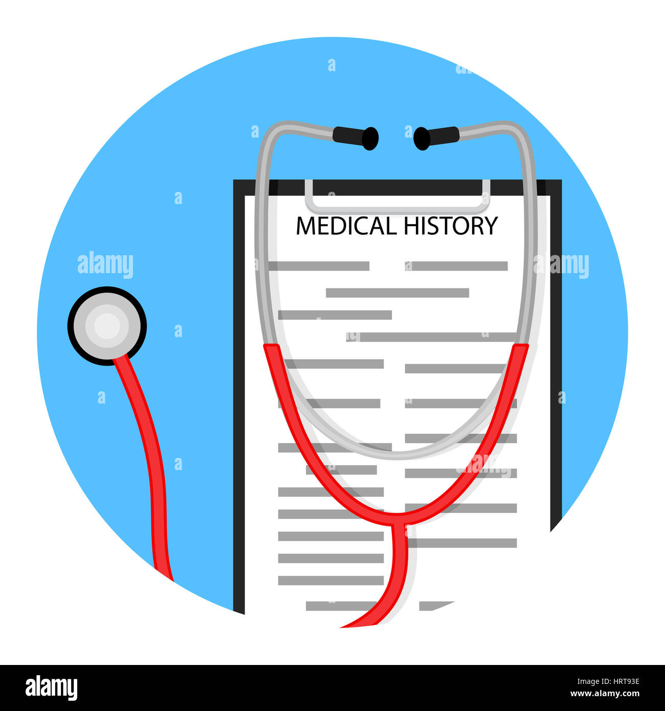Medical diagnostics icon. Stethoscope and diagnose healthcare, vector illustration Stock Photo
