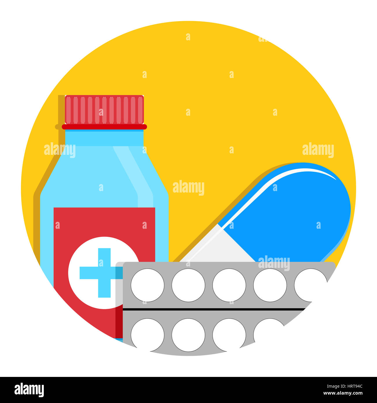 Drug icon vector. Antibiotic for therapy, aid and help illustration Stock Photo