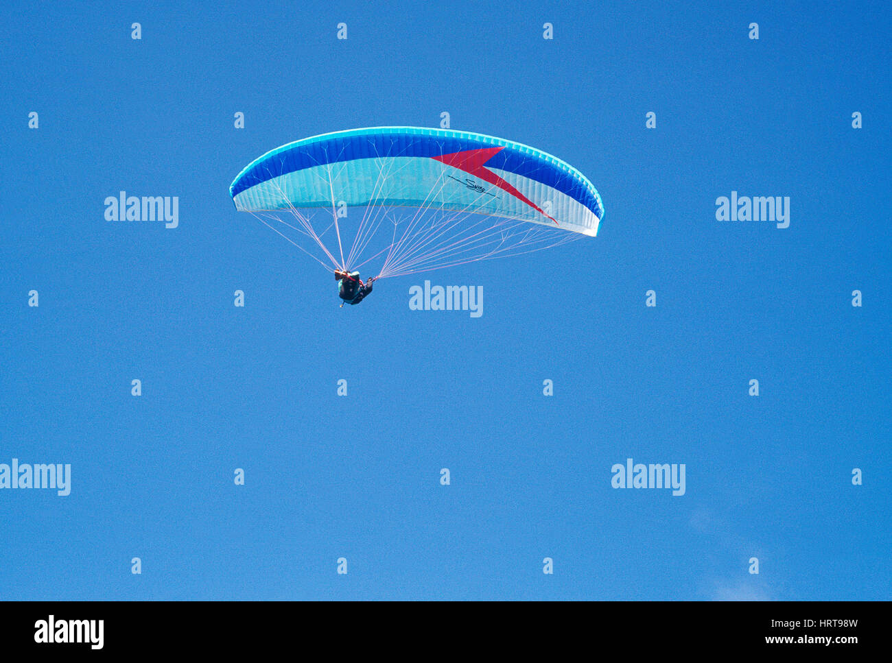 Parachuter flying. Stock Photo