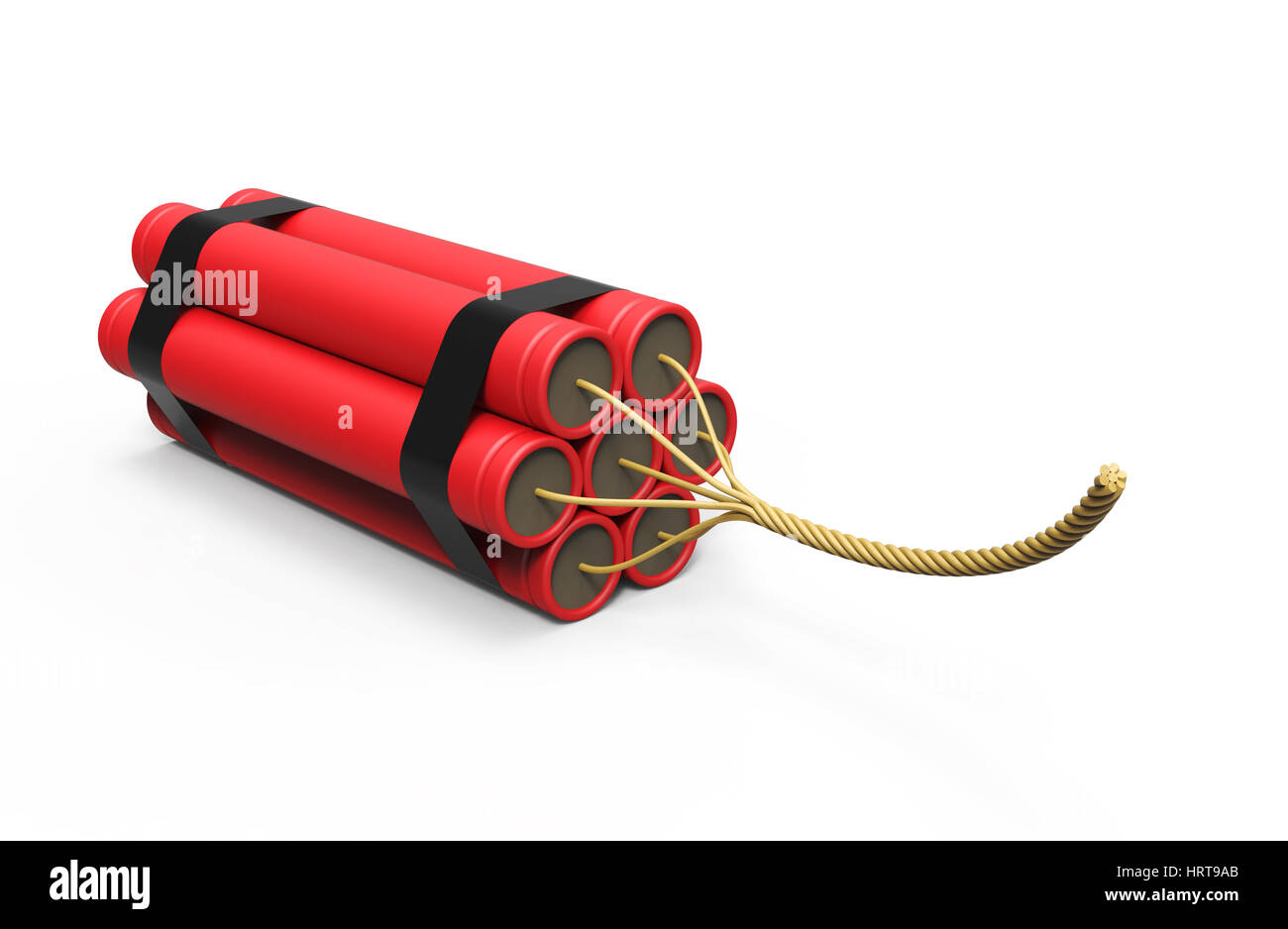 Dynamite on white background 3D rendering Stock Photo