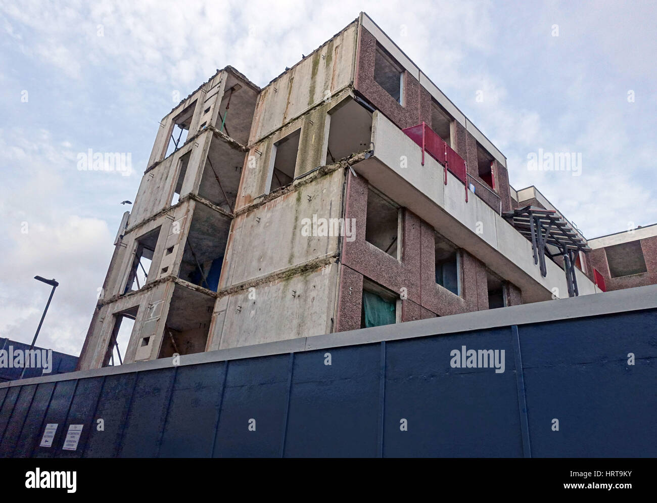 Old block of flats in Islington, North London, being demolished to make