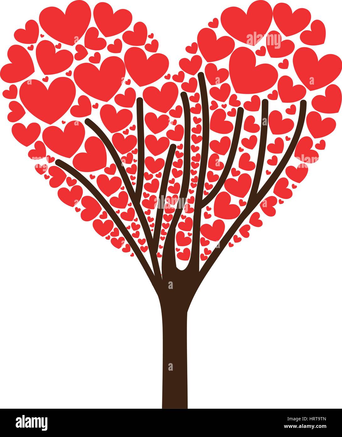 Tree hearts icon vector Stock Vector Images - Alamy