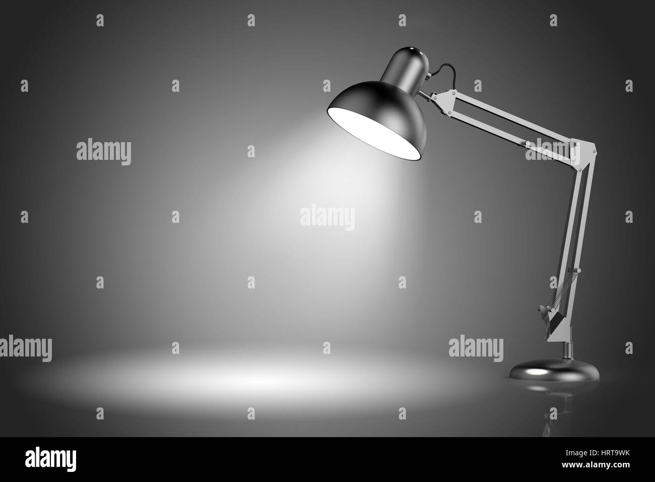 Desk lamp on grey background 3D rendering Stock Photo - Alamy