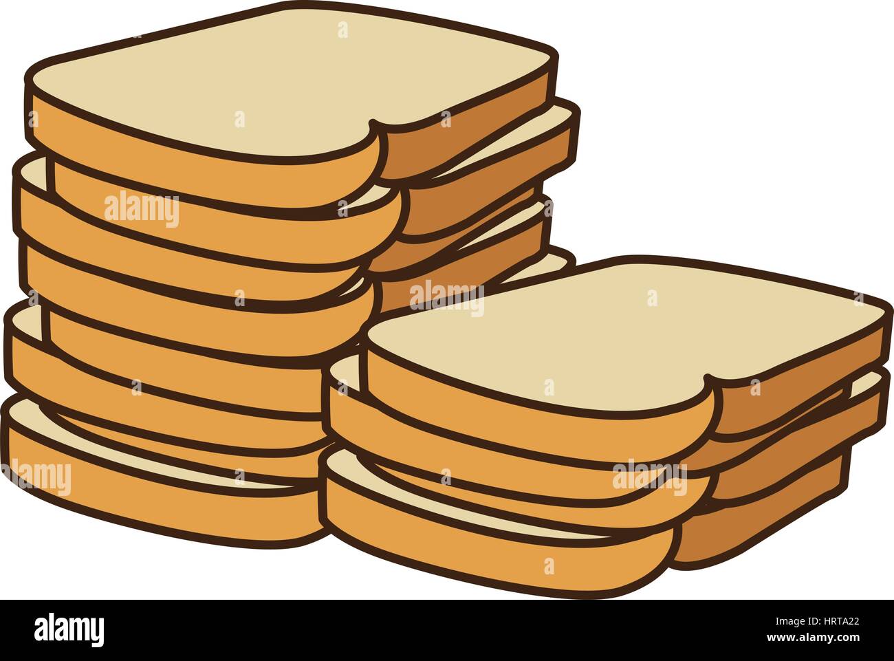 colorful silhouette stack slices bread bakery food Stock Vector Image ...