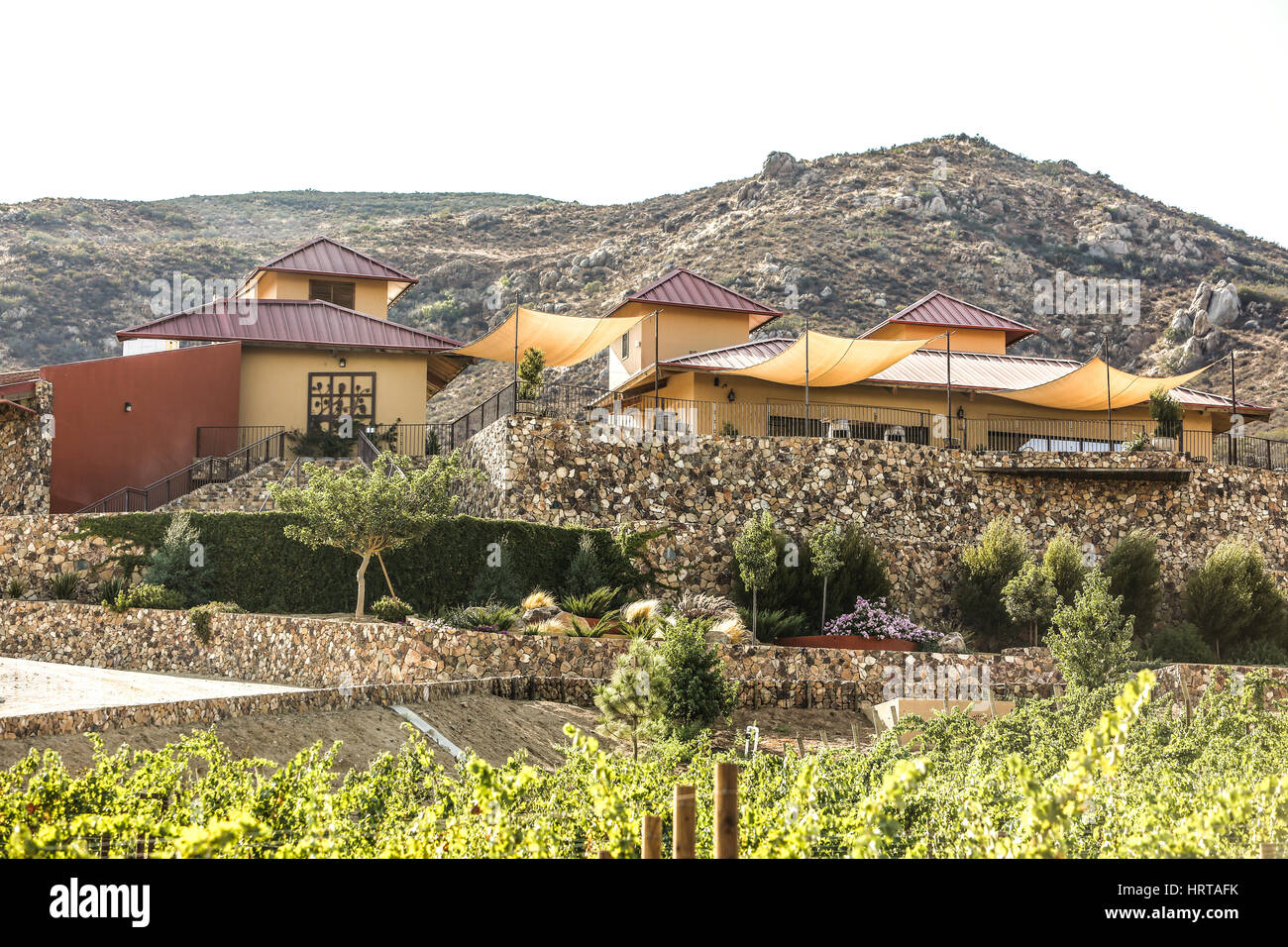 Views of Mexico's Valle De Guadalupe on the Ruta del Vino. Las Nubes Winery  Stock Photo - Alamy