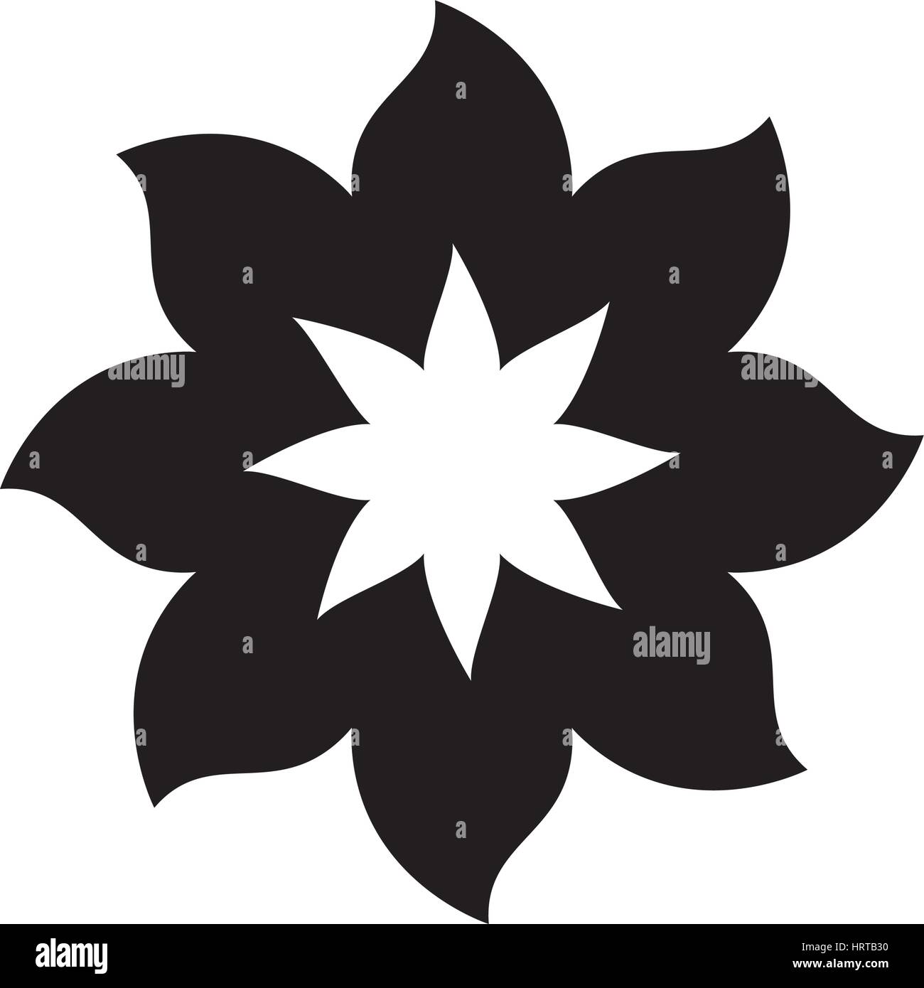 black silhouette with flower of eight petals Stock Vector Image & Art ...