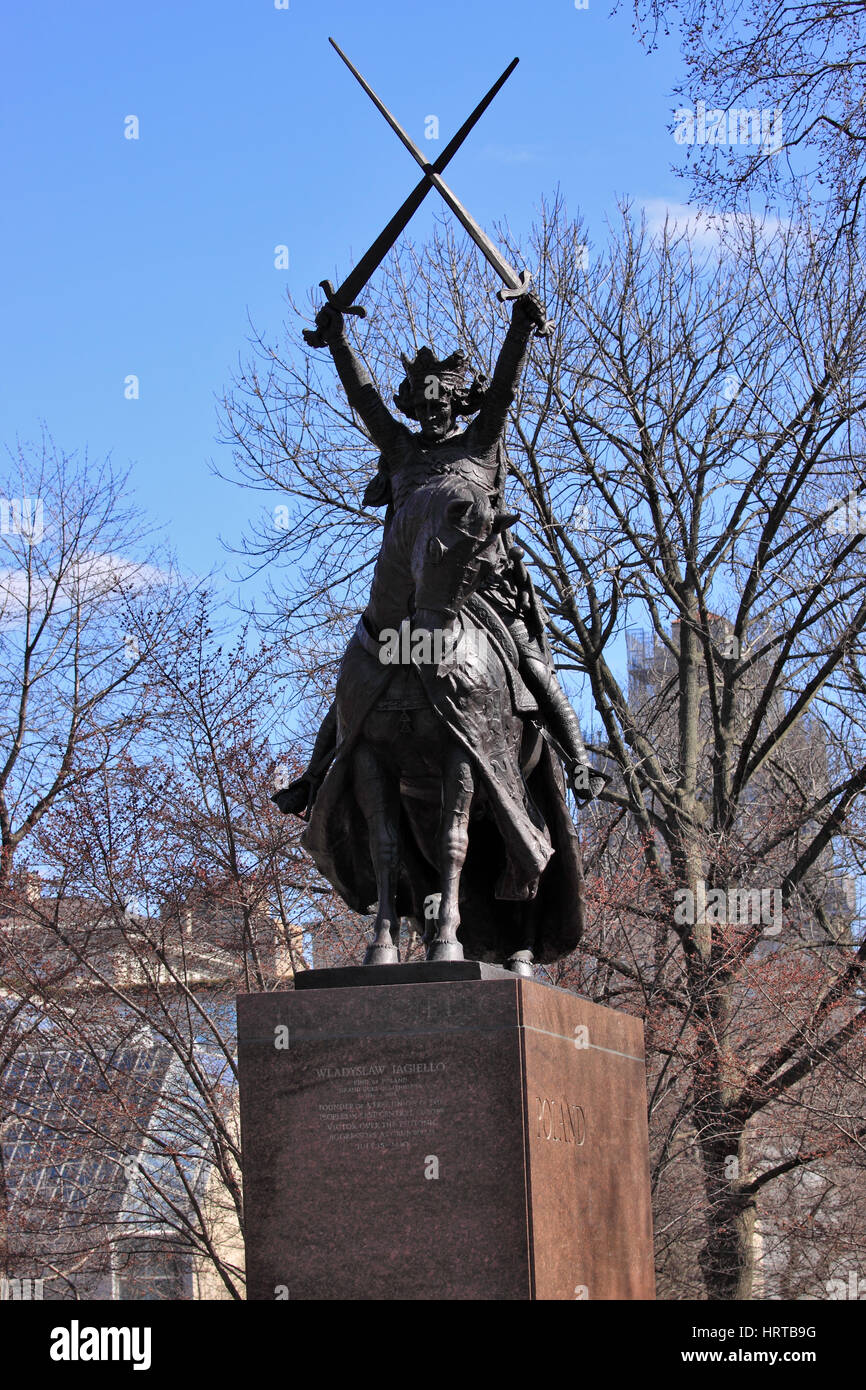 Statue of King Wladyslaw Jagiello of Poland Central Park New York City Stock Photo Alamy