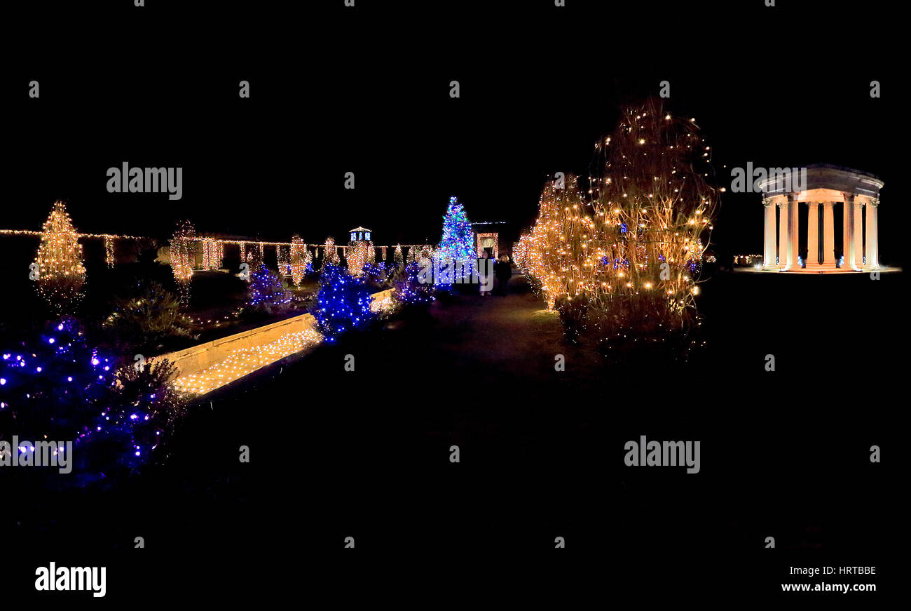 Untermyer park Christmas light show Yonkers New York Stock Photo Alamy