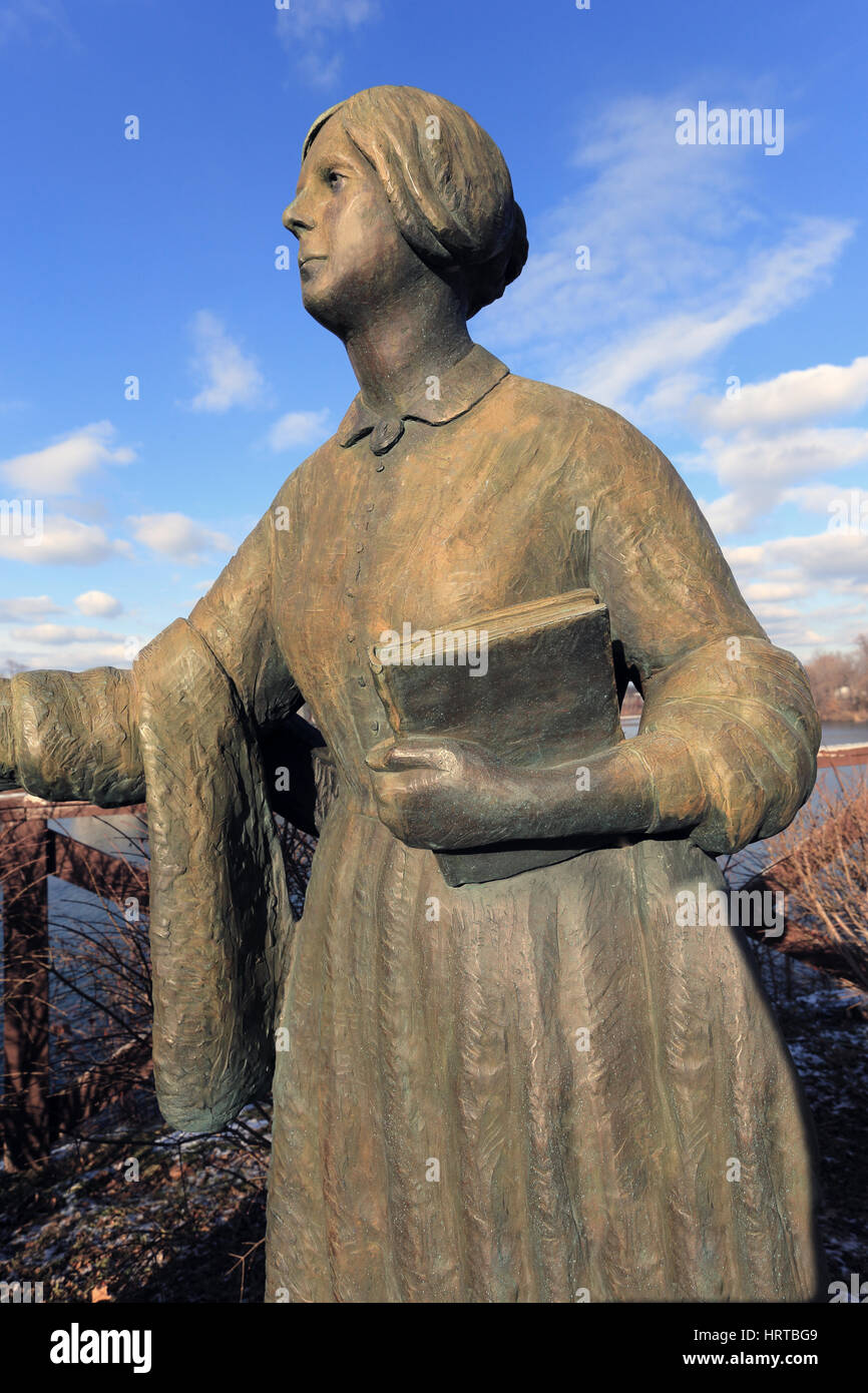 Elizabeth Cady Stanton statue champion of women's rights movement Seneca Falls New York Stock Photo