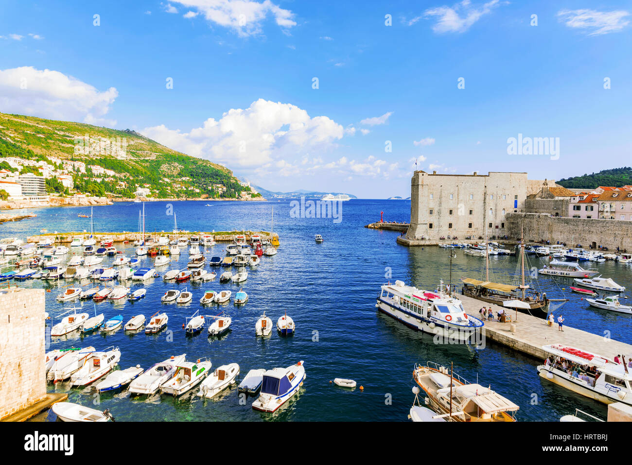 DUBROVNIK, CROATIA - SEPTEMBER 22: This is a view of the Docks in Dubrovnik outside the castle walls on September 22, 2016 in Dubrovnik Stock Photo