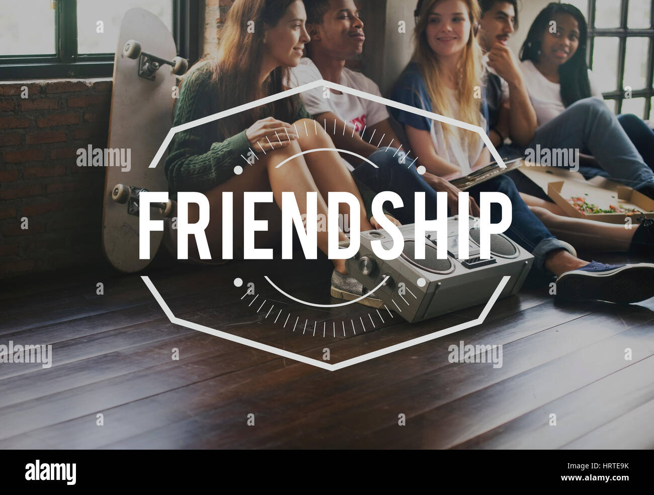 Friendship Vintage Vector Graphic Concept Stock Photo - Alamy