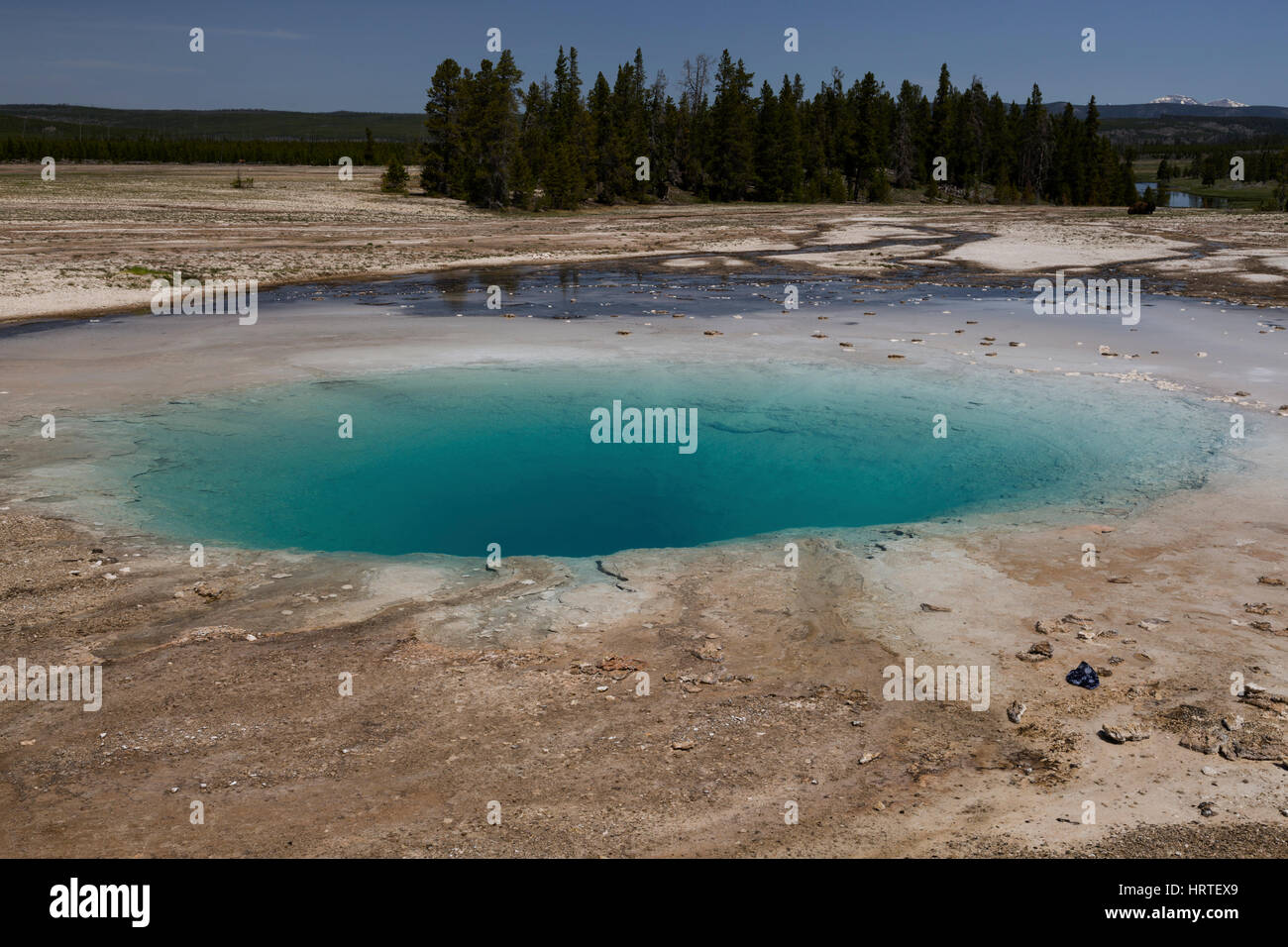 Opal Pool in Midway Geyser Basin, Yellowstone National Park, USA Stock Photo