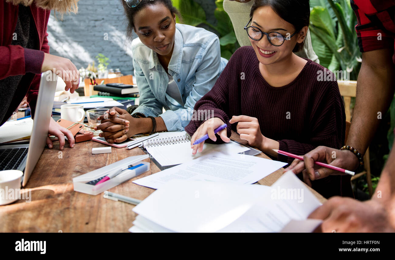 Friends People Group Teamwork Diversity Stock Photo - Alamy