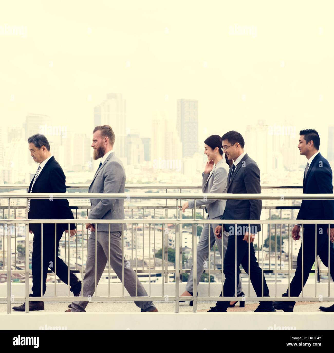 Walking Business People City Background Stock Photo - Alamy