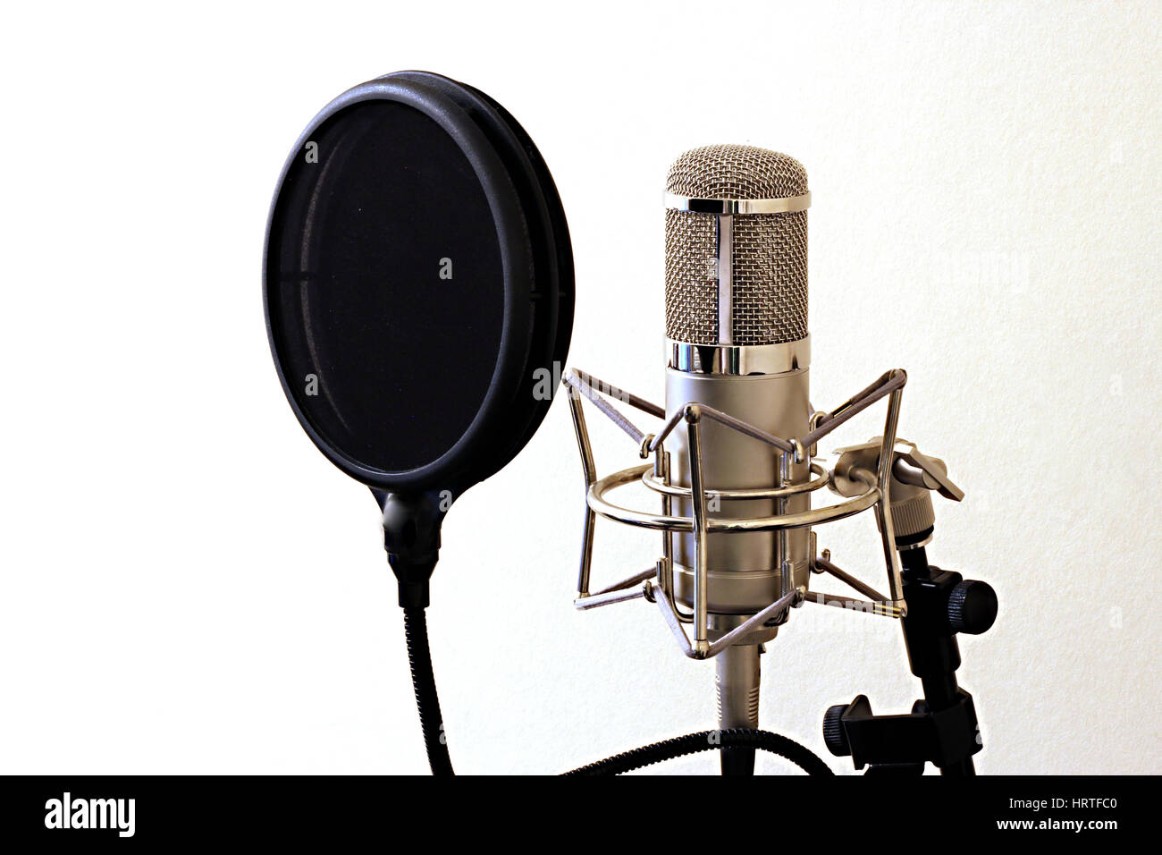 Professional Studio Microphone on stand Stock Photo