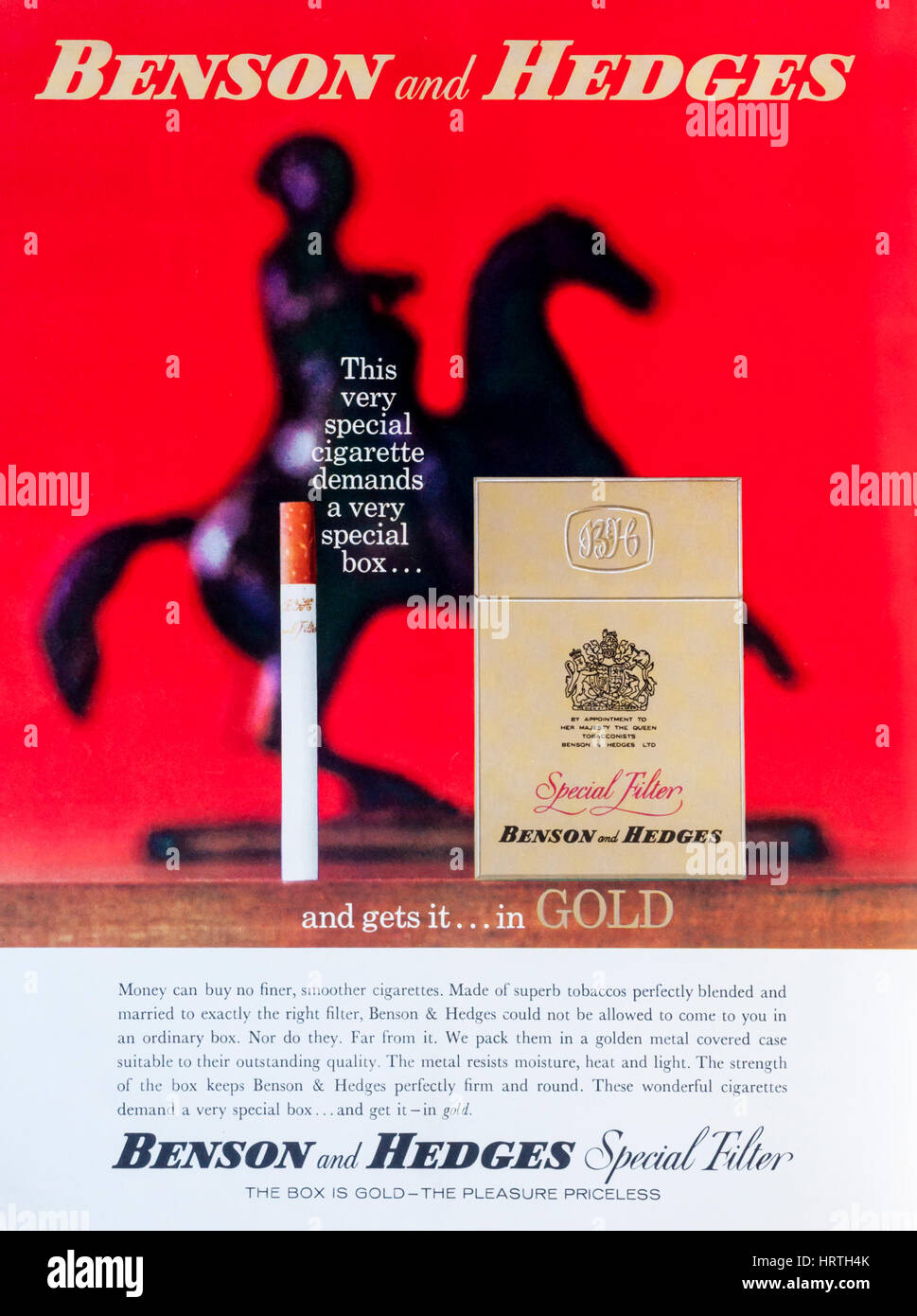 Old packet of benson and hedges cigarettes hires stock photography and