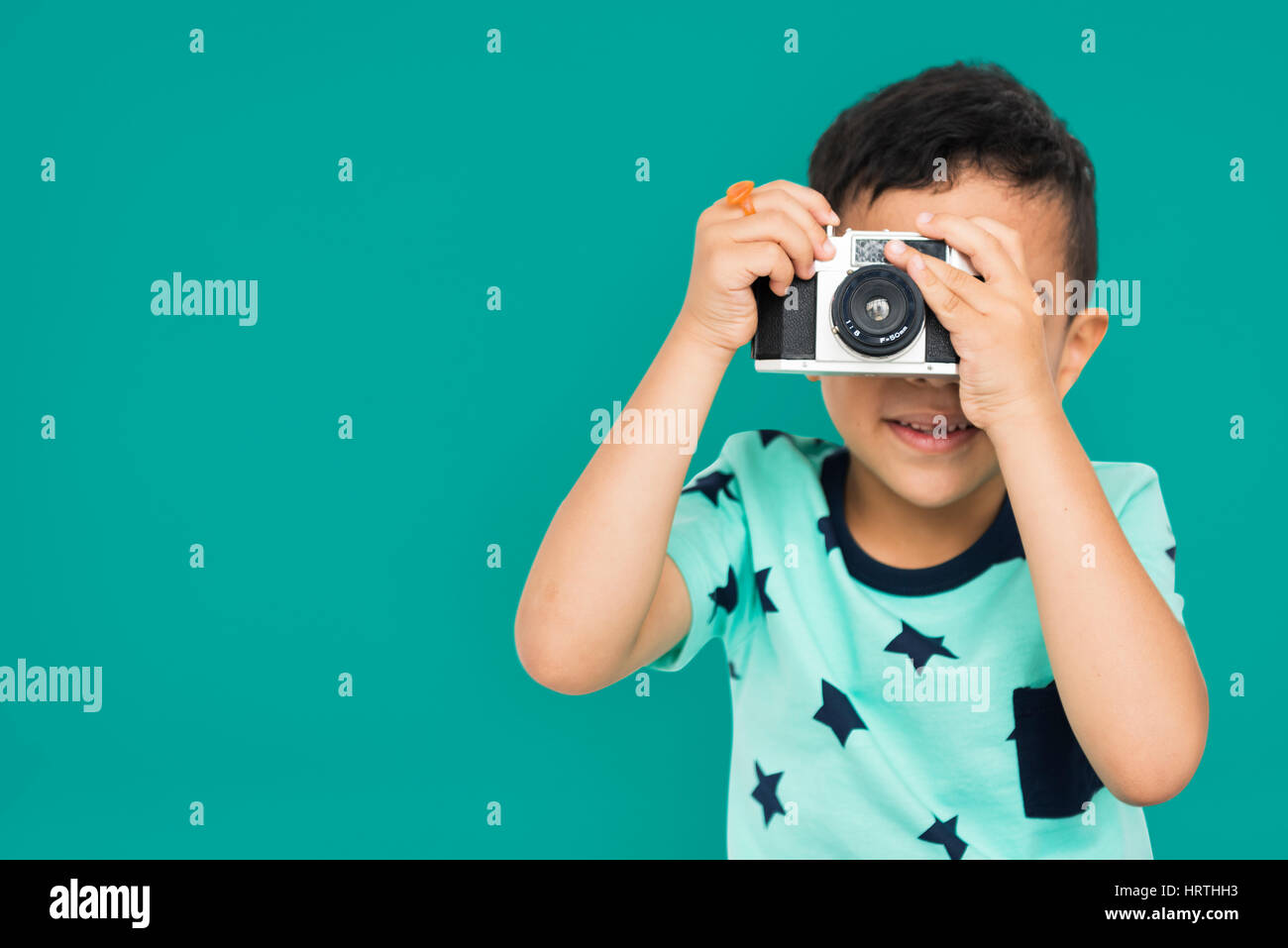 Little Boy Camera Studio Concept Stock Photo - Alamy
