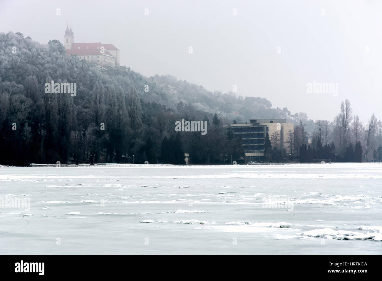 Lake Balaton in winter time at Tihany, Hungary Stock Photo