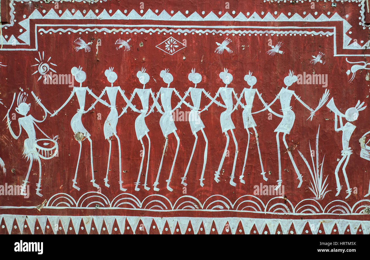Tribal wall painting at orissa hi-res stock photography and images - Alamy