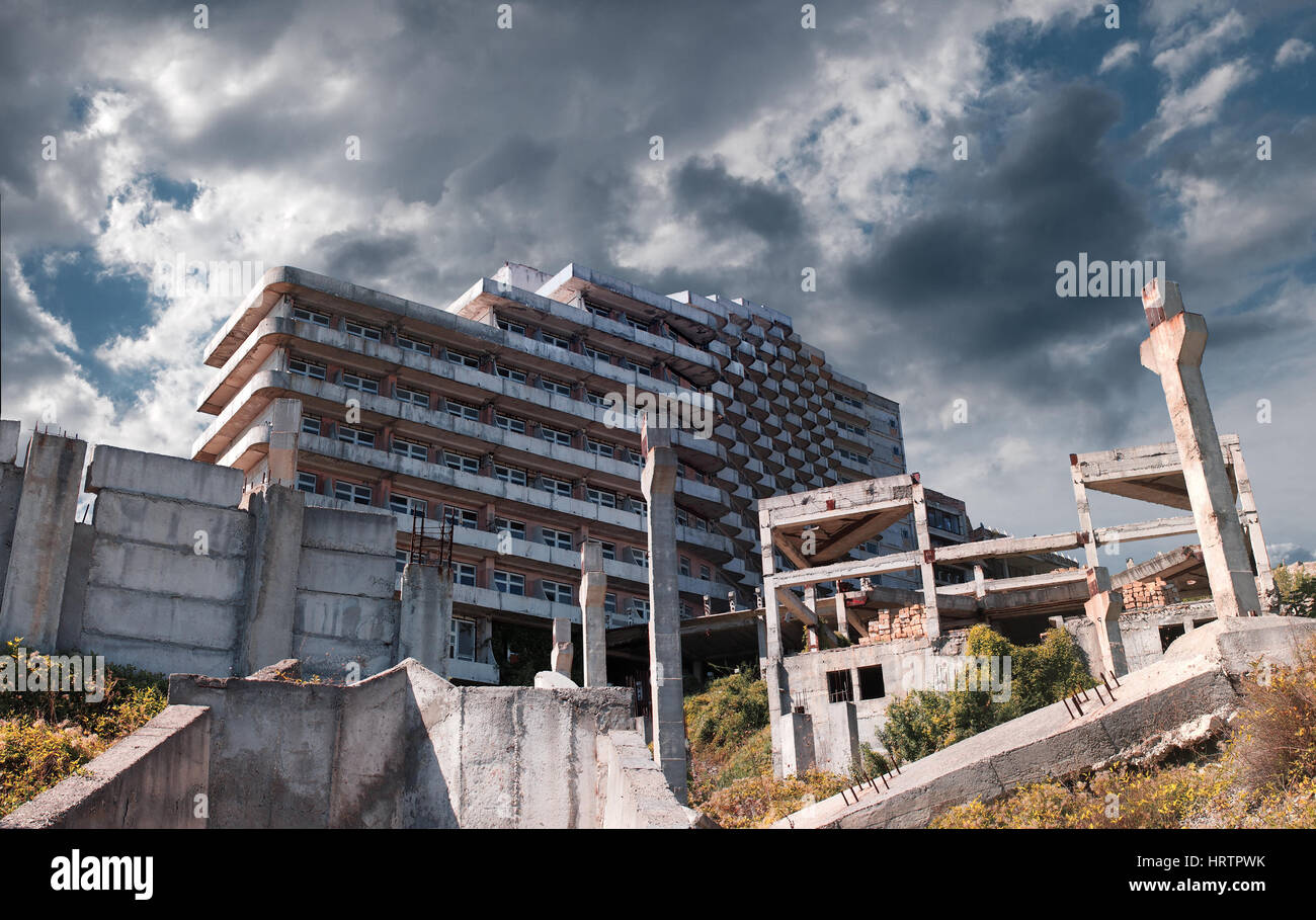 The ruins of abandoned building in Crimea Stock Photo - Alamy
