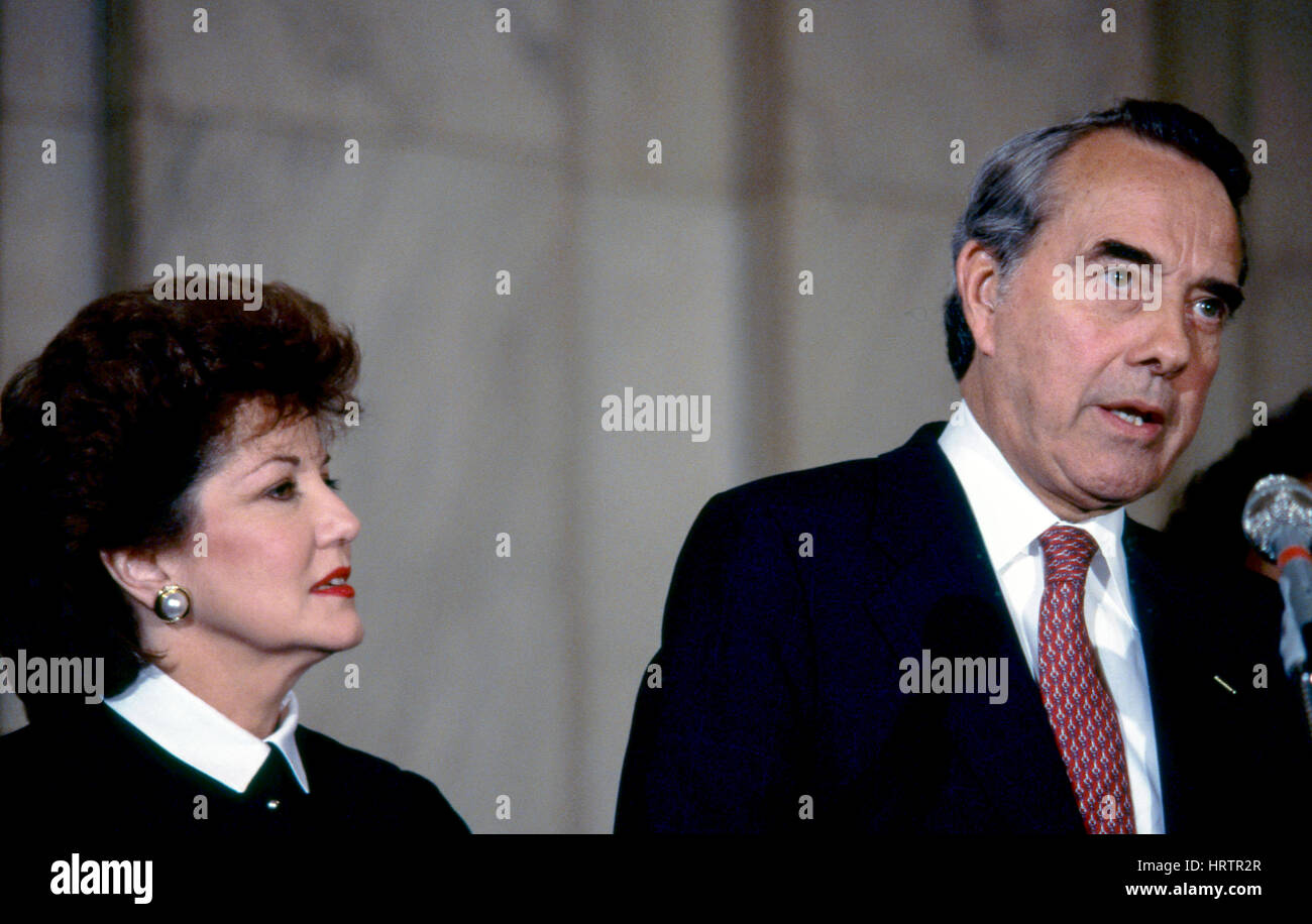 Republican Senator Robert Dole of Kansas with his wife Elizabeth ...