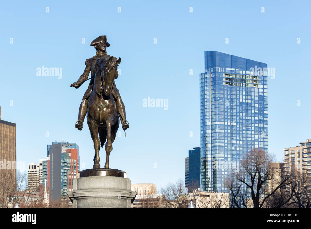 Washington Statue Boston Stock Photo Alamy