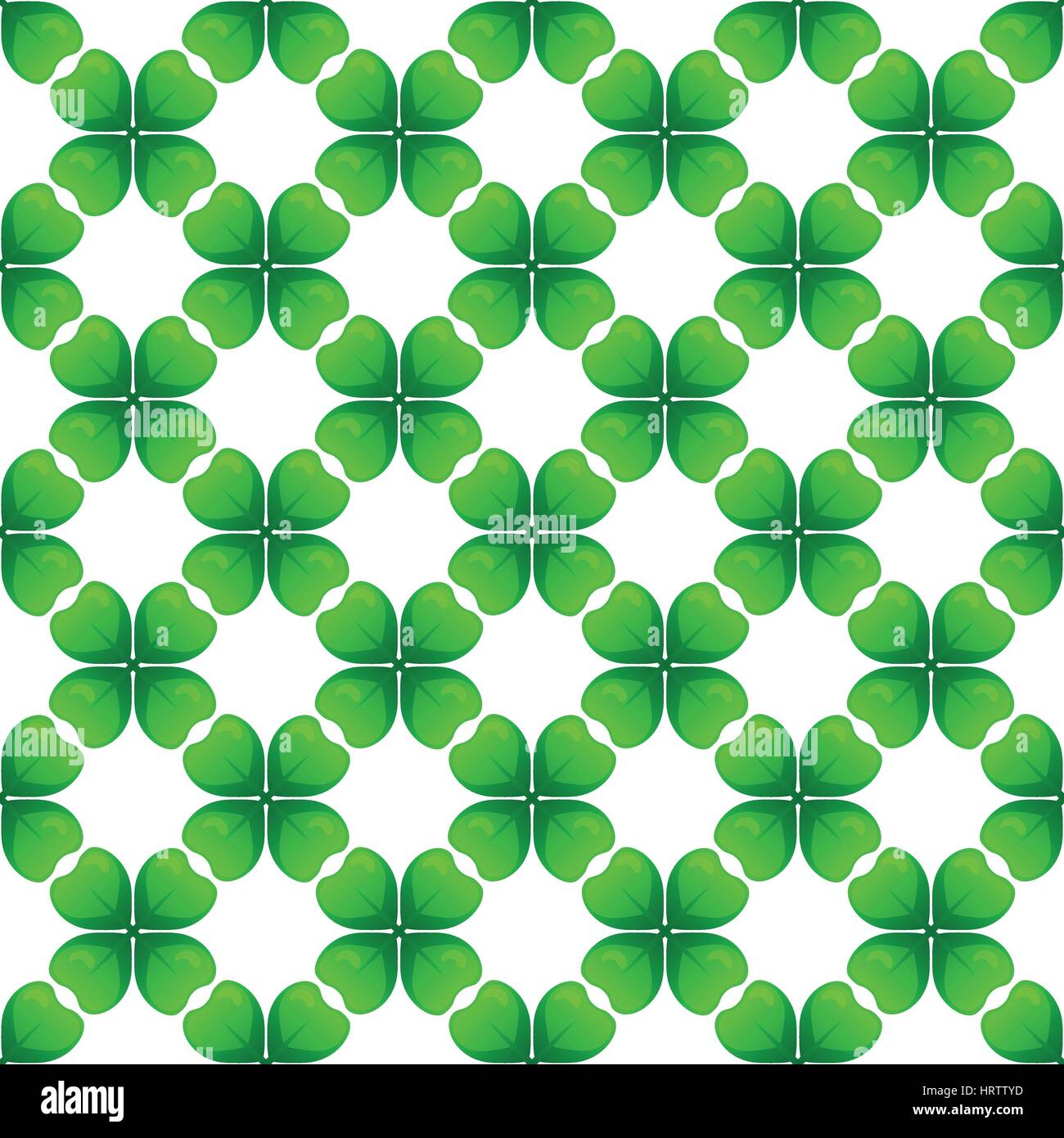 Green clover with four leaves. St Patricks Day seamless pattern. Vector ...