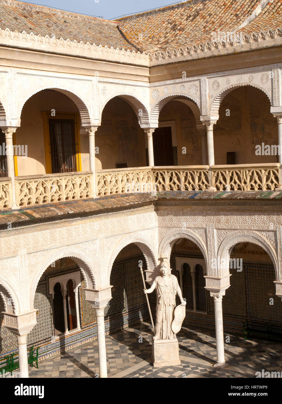 La Casa de Pilatos palace in city of Seville, Spain, Stock Photo