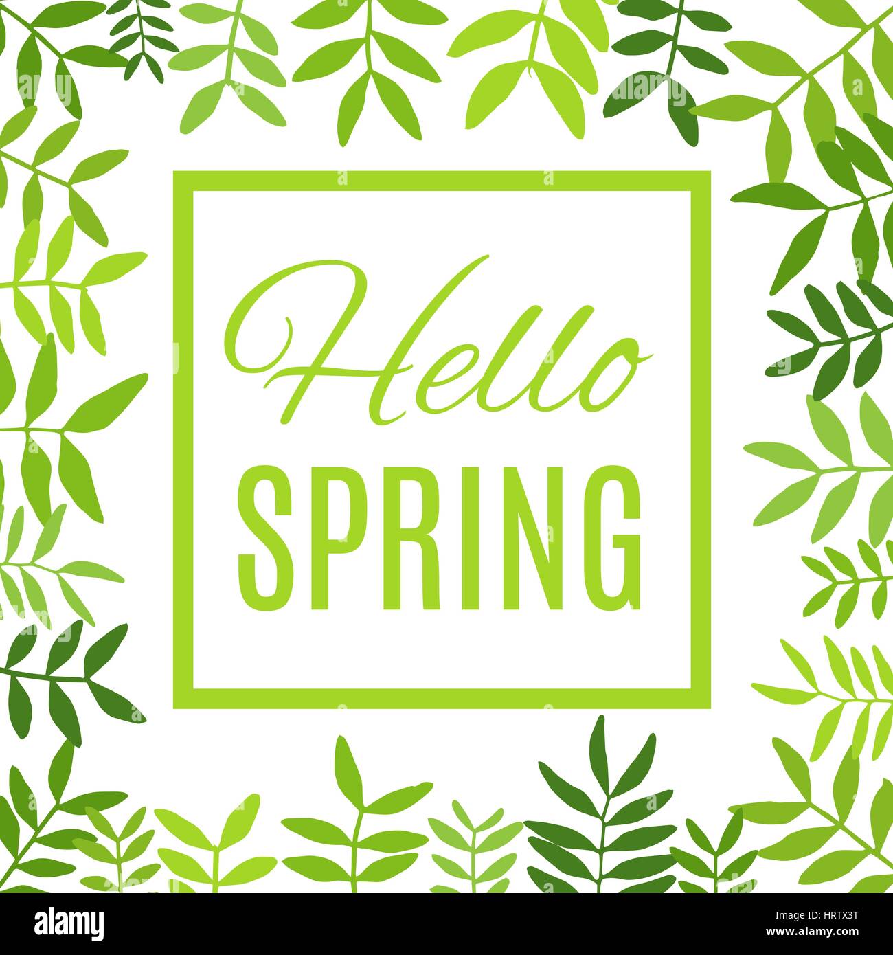 Hello spring greeting card.Vector illustration Stock Vector Image & Art ...