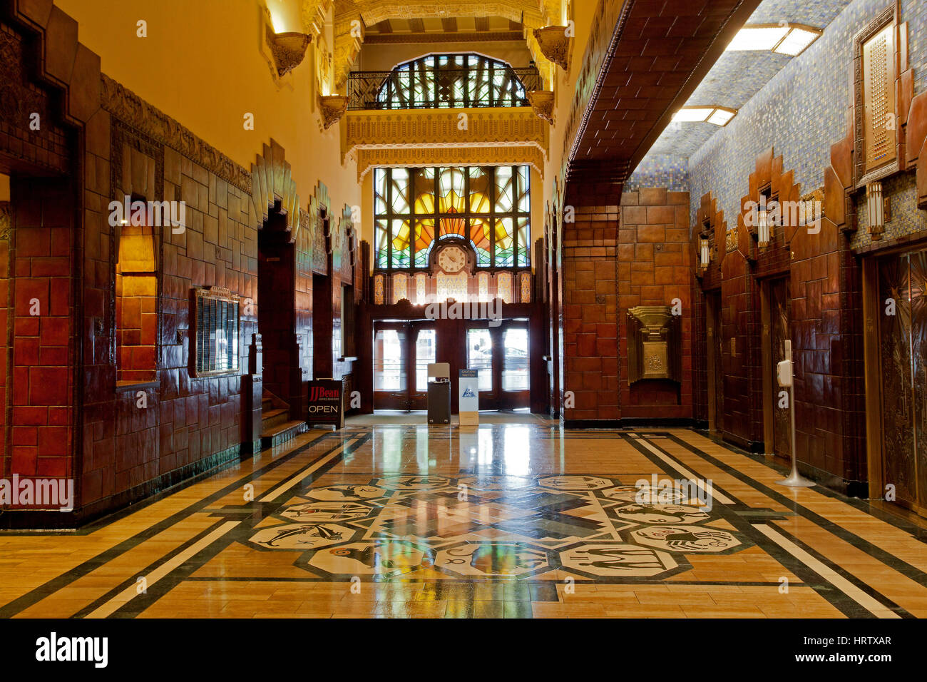 The lobby of the Marine Building, an art deco building in Vancouver