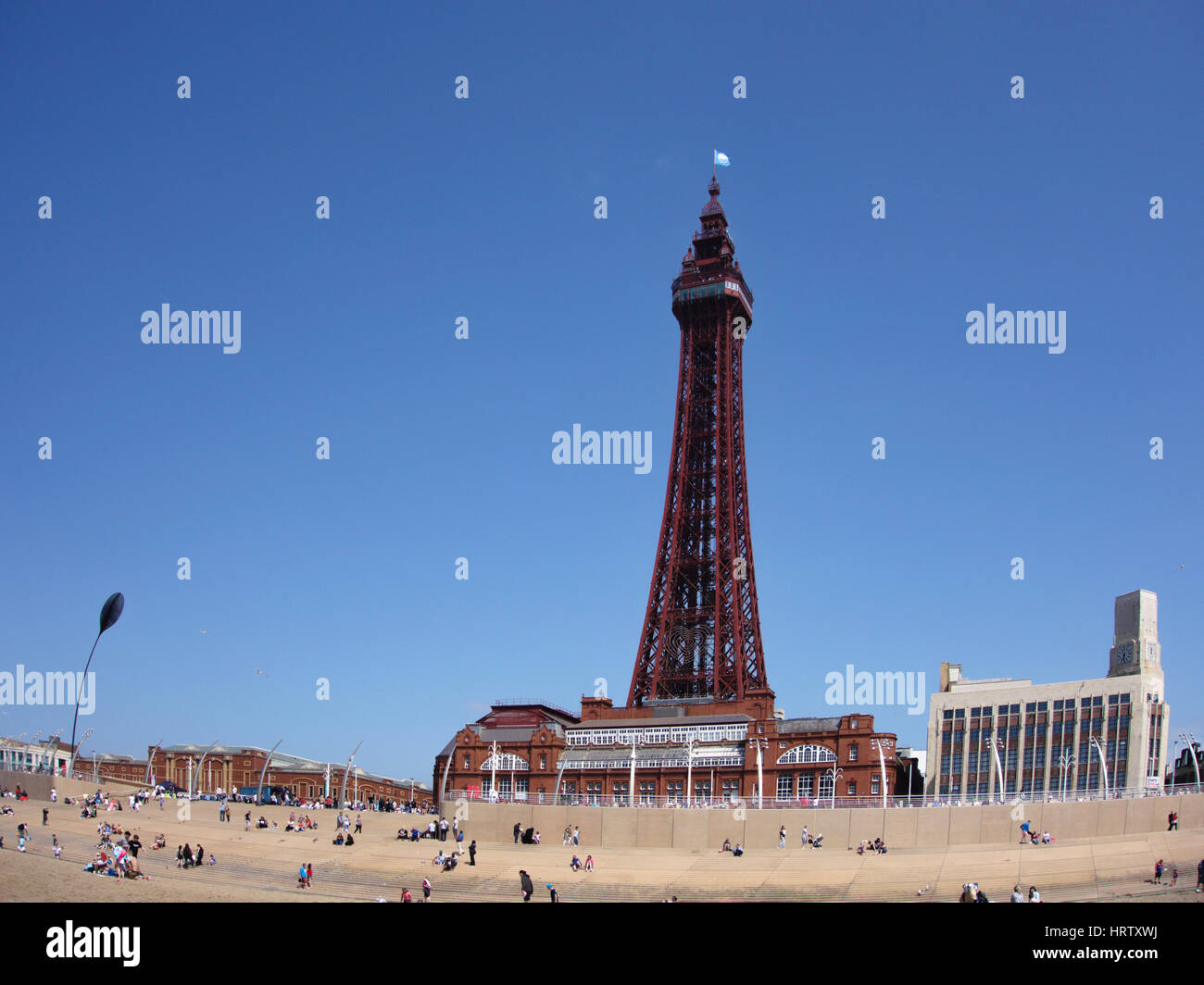 Blackpool Tower and beach in the summer Stock Photo