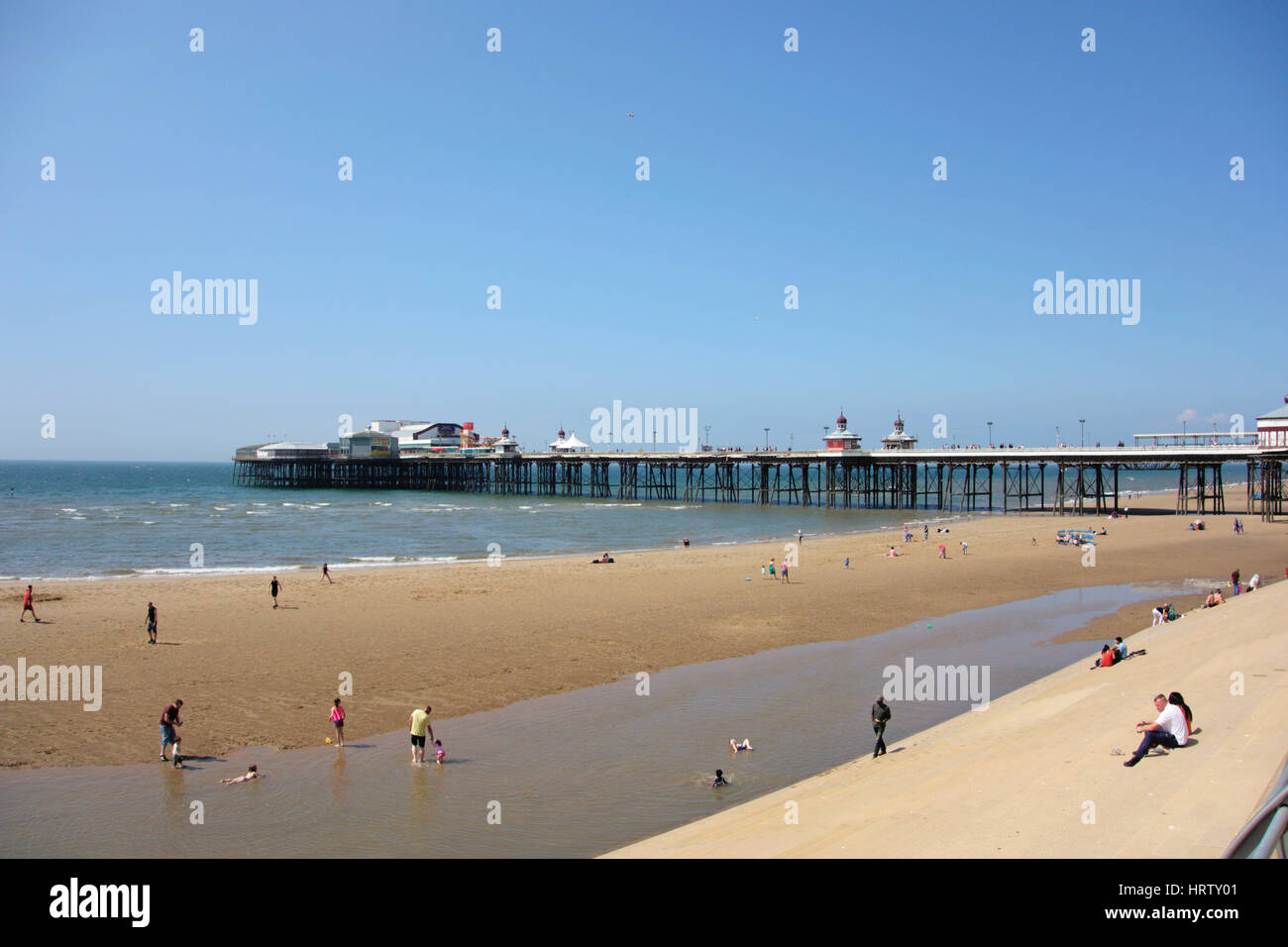 Blackpool North Pier and beach Stock Photo