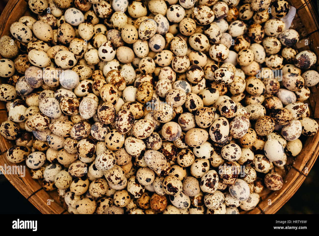 quail eggs at street market top view Stock Photo Alamy