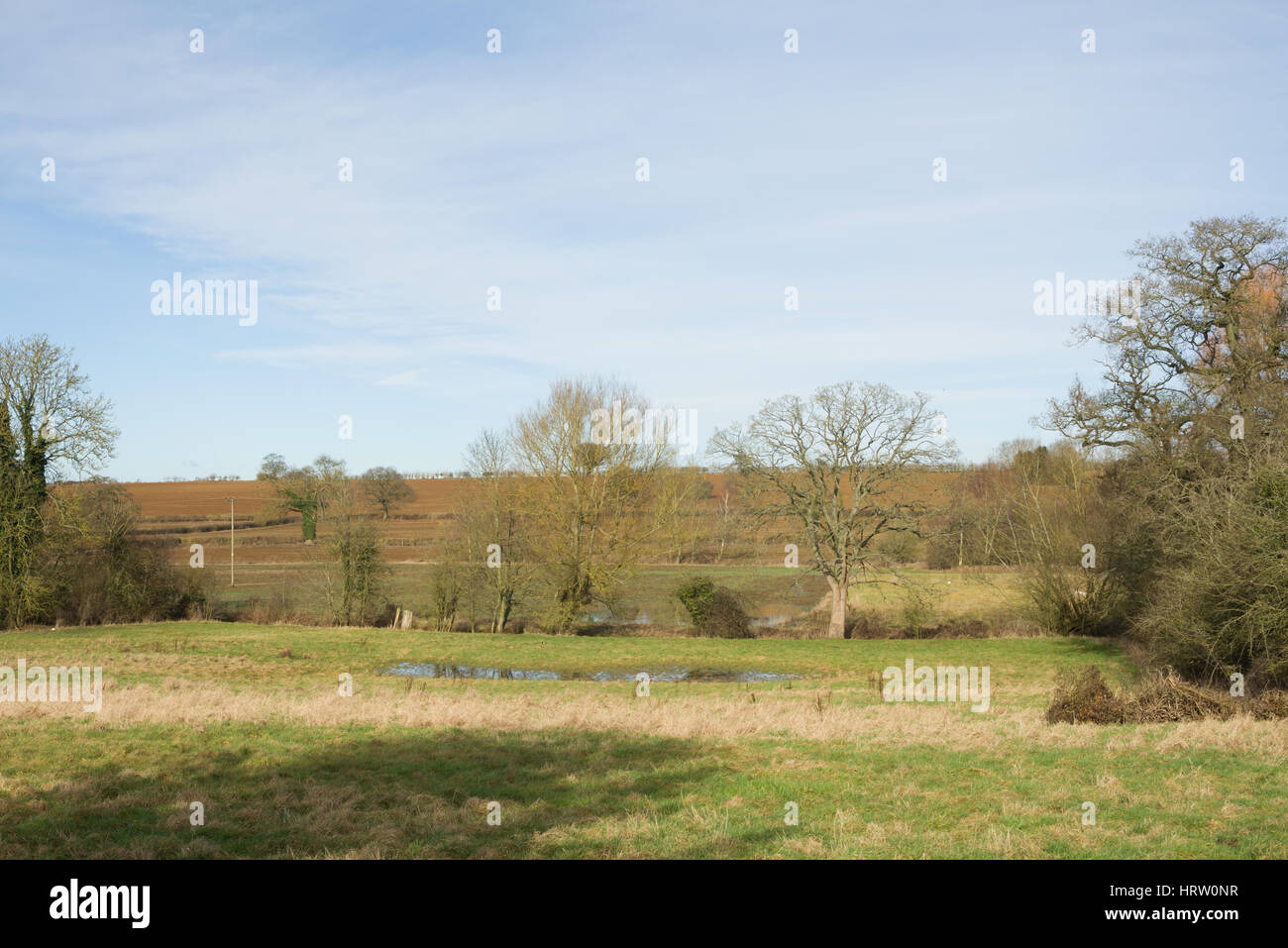 A view over countryside in the village of Barford St. Michael