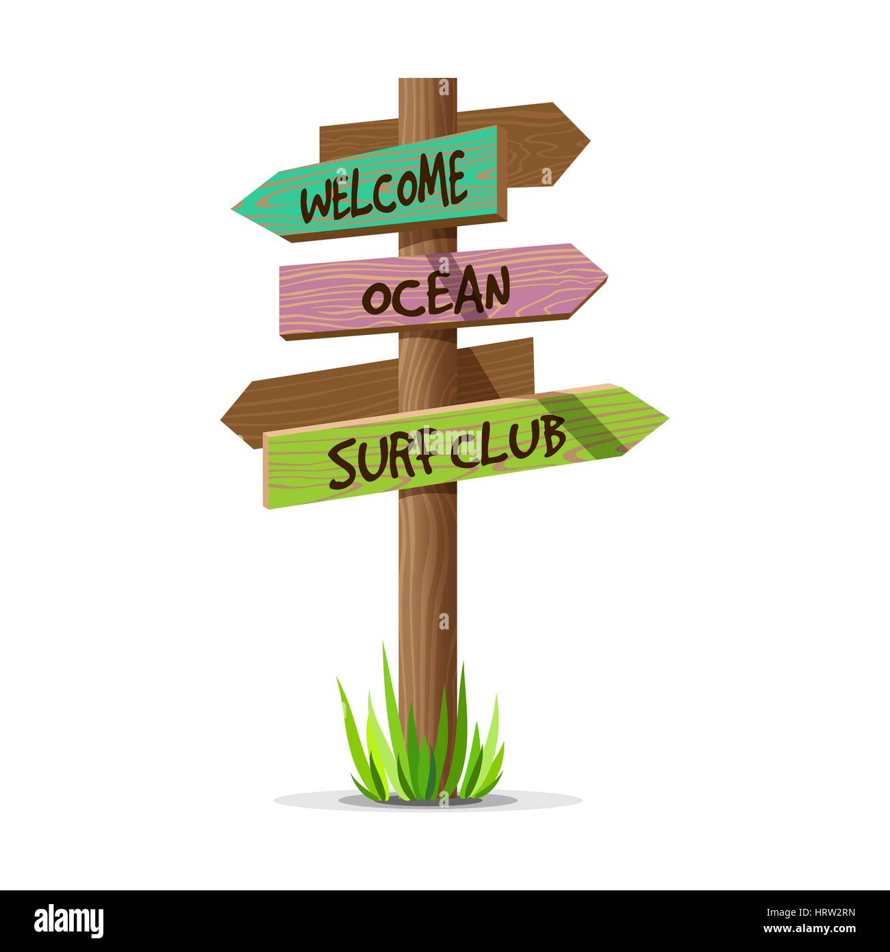 Colored wooden arrow vector resort signboard Stock Vector Image & Art ...