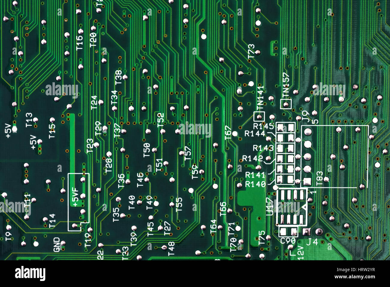Electronic circuit board with components Stock Photo - Alamy