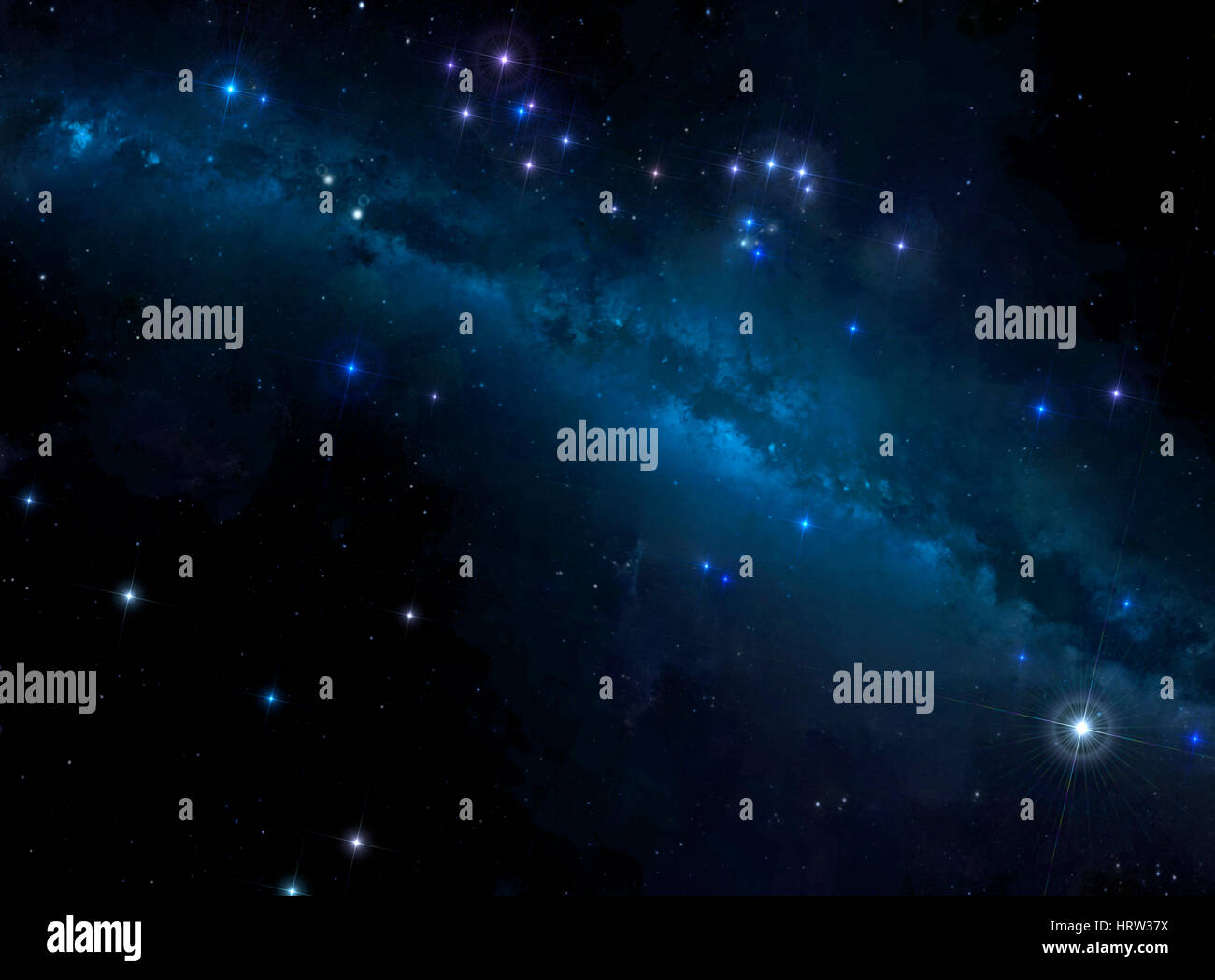 Deep space stars background with milky way Stock Photo