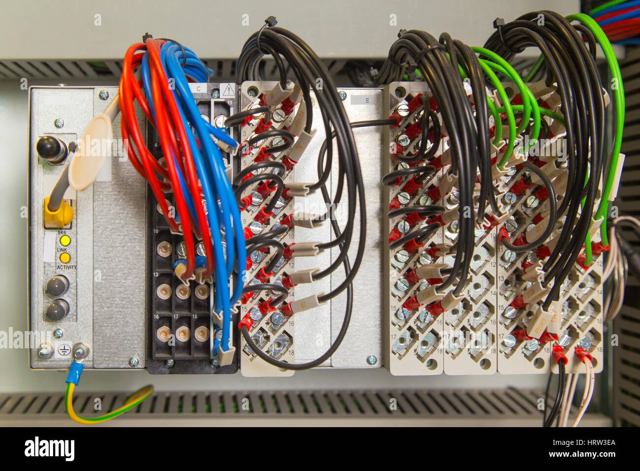 Relay protection device with terminals and wires Stock Photo - Alamy