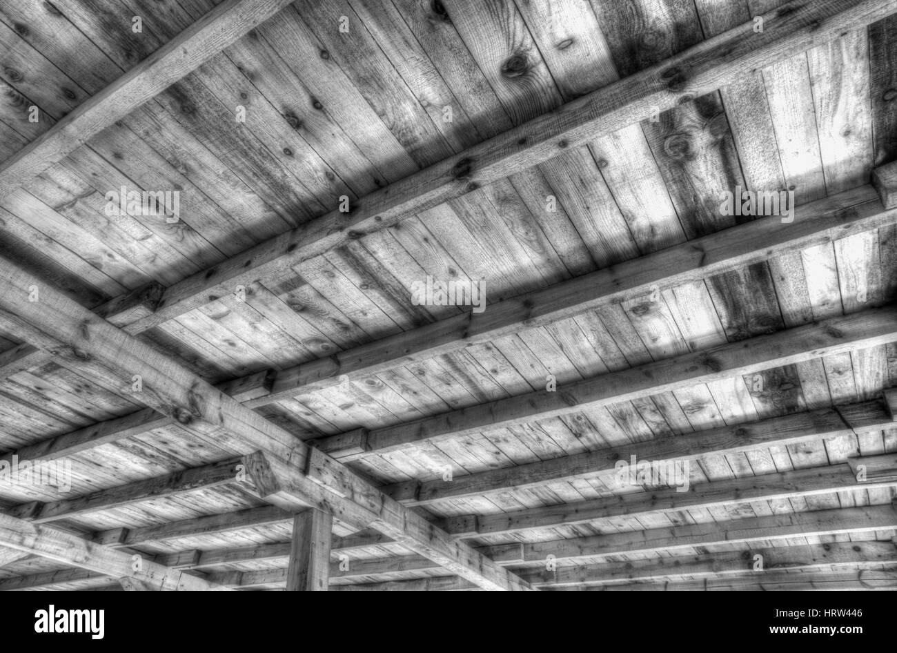 Wooden roof in black and white Stock Photo - Alamy
